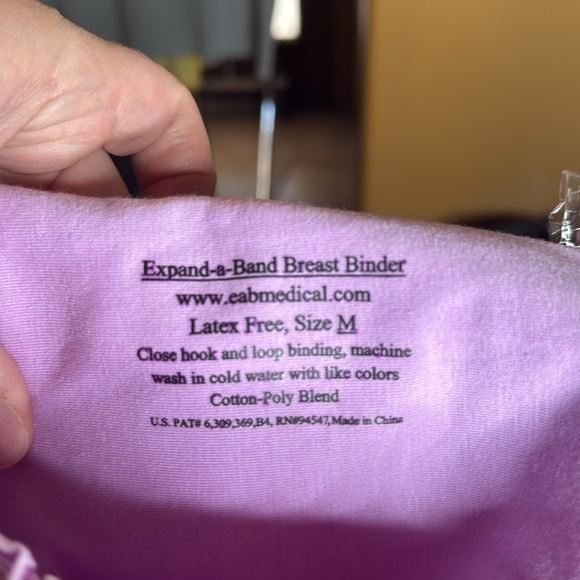 NWOT Expand-a-Band Traditional Breast Binder Floral Lavender Size Medium - Picture 6 of 6